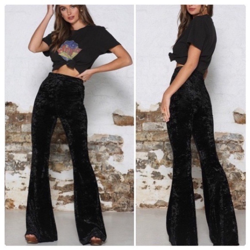 *LAST ONE* Jimi Hendrix Red Velvet Flare Pants - Picture 7 of 8